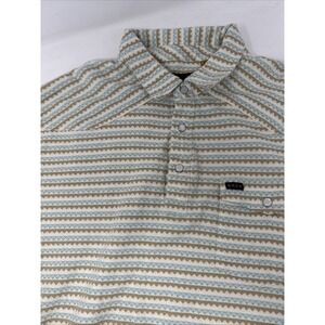 Howler Bros Ranchero Jacquard Polo Shirt Mens L‎ Beige Aztec Western Pearl Snap